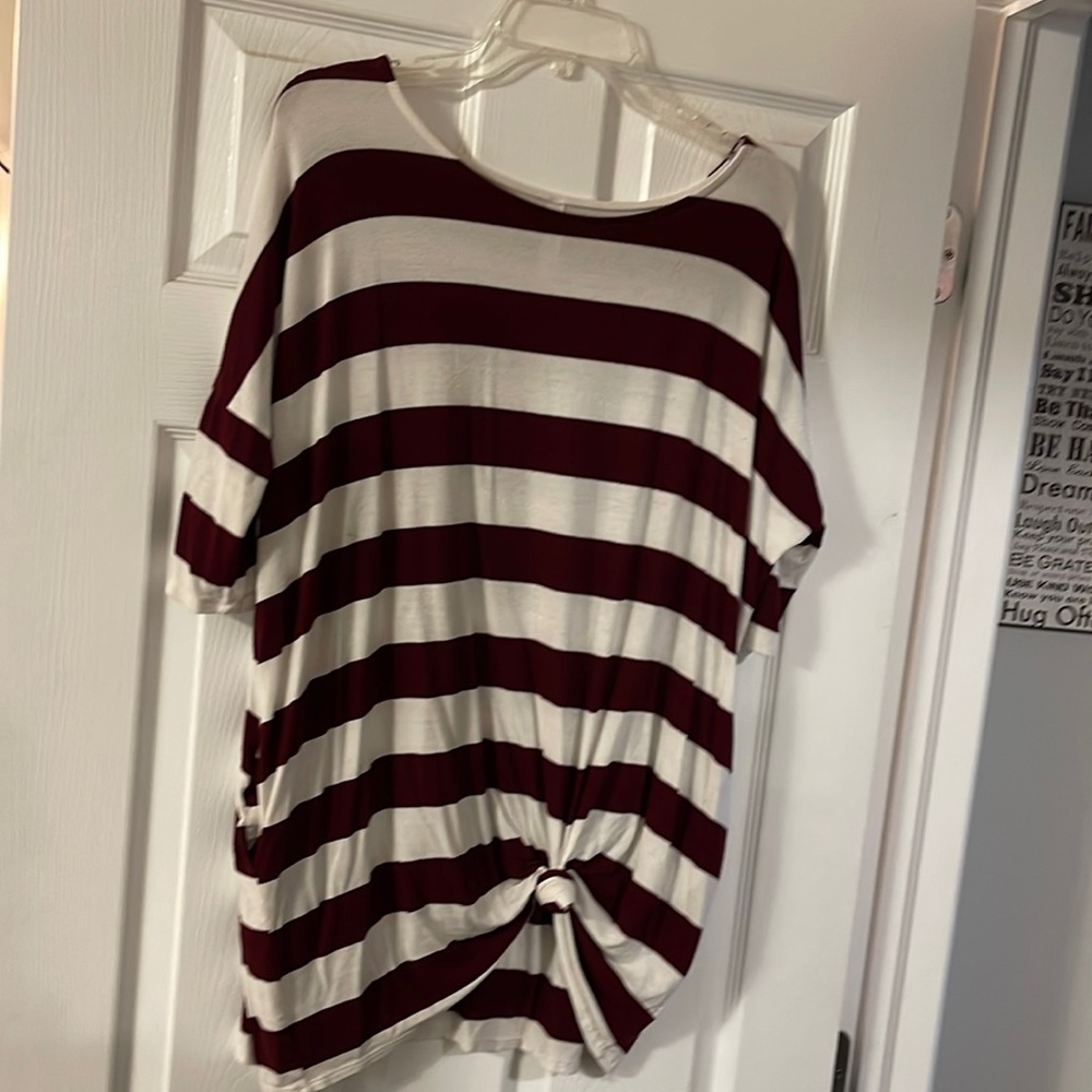 Stripped oversized shirt with pockets, S
